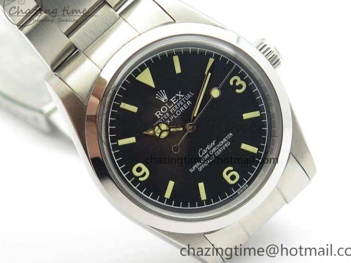 Aaa replica Dial Vintage Black Markers SS 3545 Cartier On Practical Ref.1016 A23J Cream Bracelet Explorer 1103